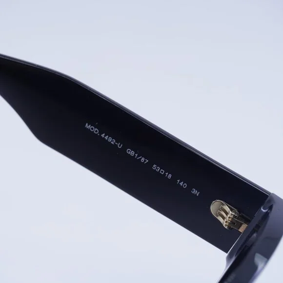 Versace VE4492U GB1/87 Sunglasses Black Square Frame, Dark Grey Lenses
